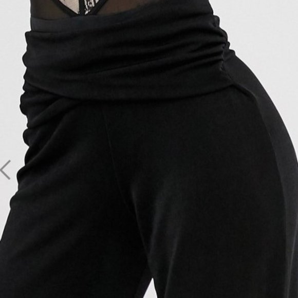 ASOS DESIGN slinky wide leg pants with wrap wais - Picture 2 of 3